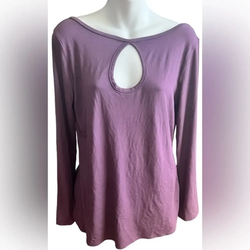Lux Sleepwear Purple Bamboo Long Sleep Top L - Picture 1 of 4